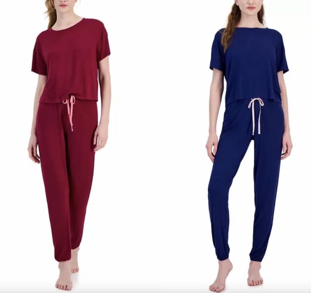 Women's 2-Pc. Short-Sleeve Jogger Pajamas Set