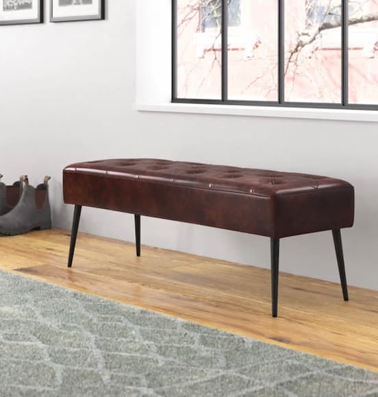 Faux Leather Bench