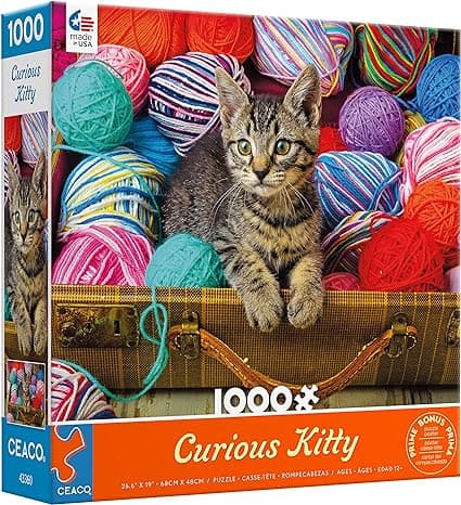 Ceaco Garry Gay Curious Kitty 1000 Piece Jigsaw Puzzle