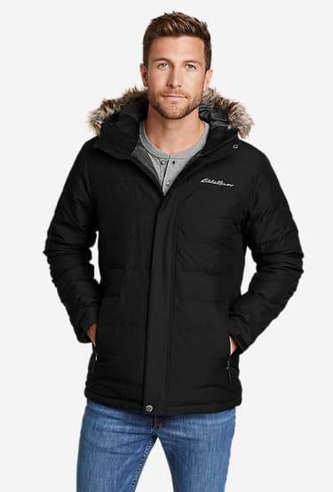 Eddie Bauer Men's Boundary Pass Down Parka in Black