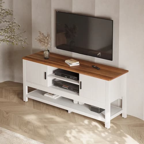 Émilie 55" Modern Rustic Wood TV Stand Media Console Cabinet