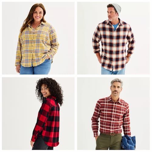 Kohl's Men and Women Flannel Shirts