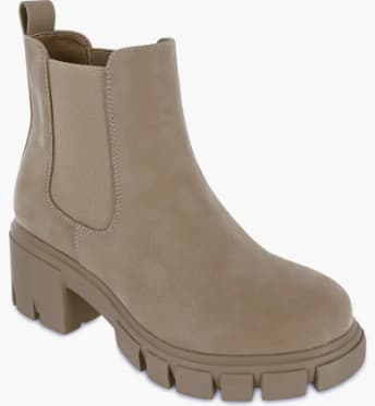 Mia Ivy Lug Sole Chelsea Boots in Stone Brus