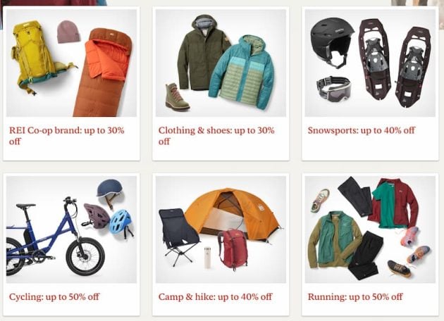 Deals on outdoor clothing, gear and more