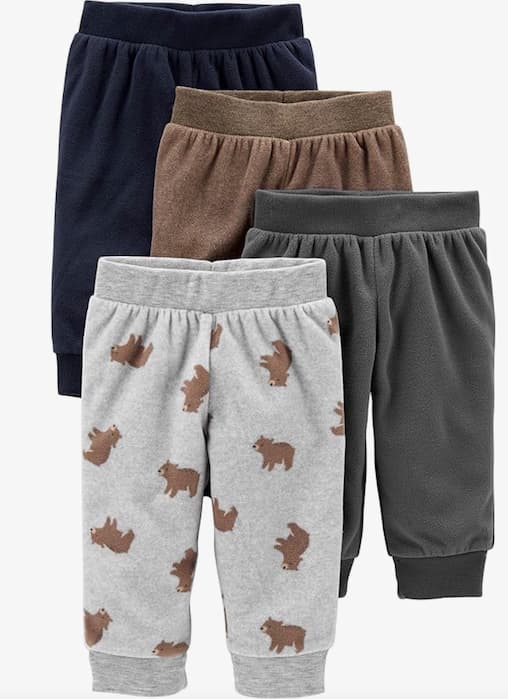 Simple Joys by Carter's Unisex Babies' Fleece Pants, Pack of 4