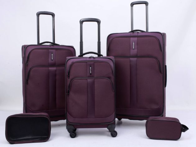 Skyline Softside Checked Spinner 5pc Luggage Set