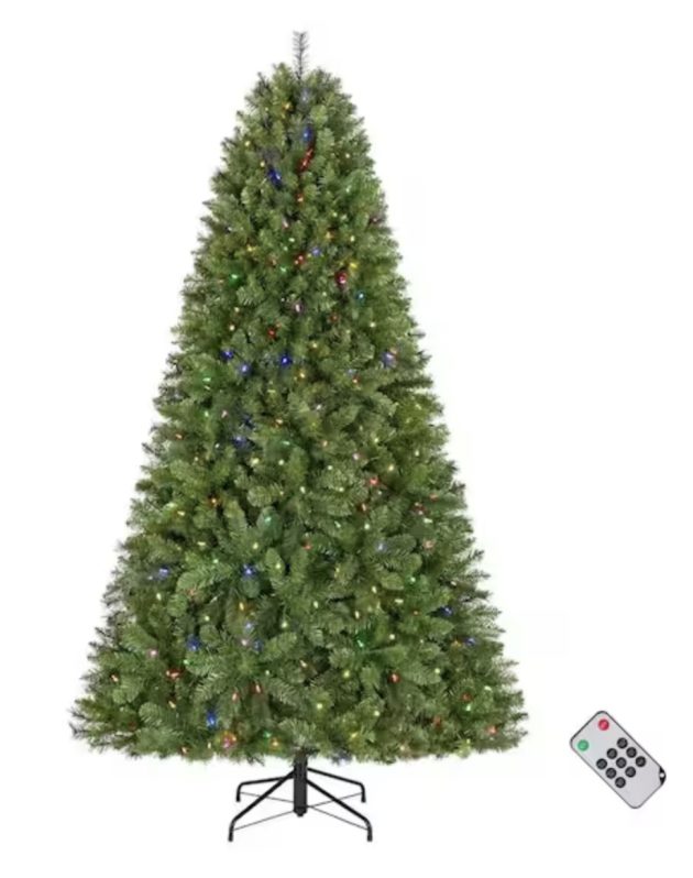7.5 ft. Pre-Lit LED Brookside Pine Artificial Christmas Tree
