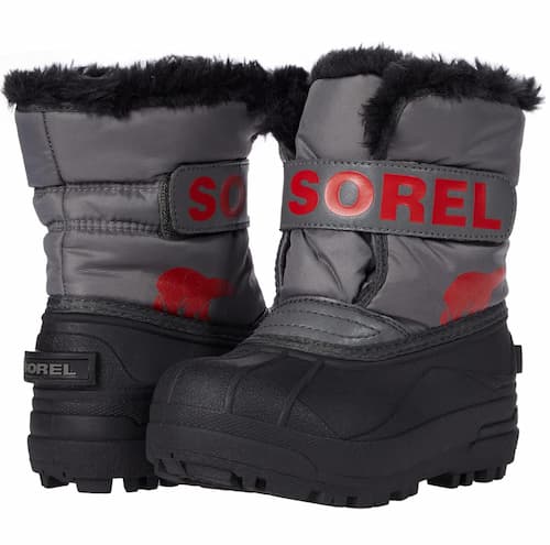 Sorel Kid's Snow Commander Boots Quarry/Cherrybomb