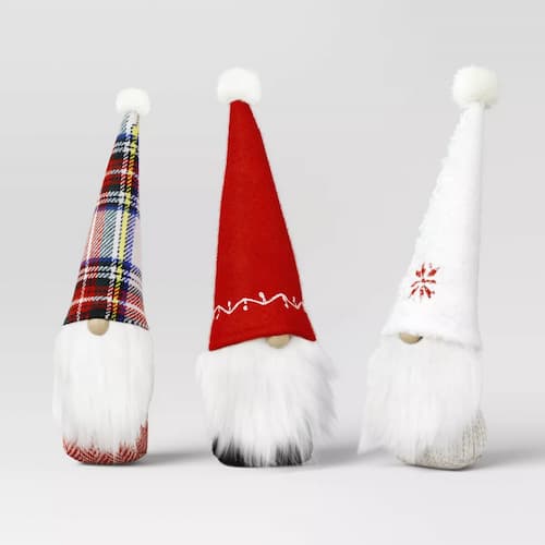 Wondershop 3pc Fabric Gnome Christmas Figurine Set
