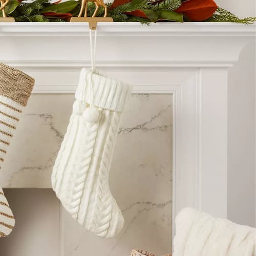 Wondershop Cable Knit Christmas Stocking in Ivory