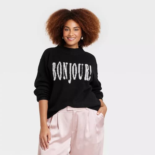 A New Day Women's Crewneck Graphic Pullover Sweater