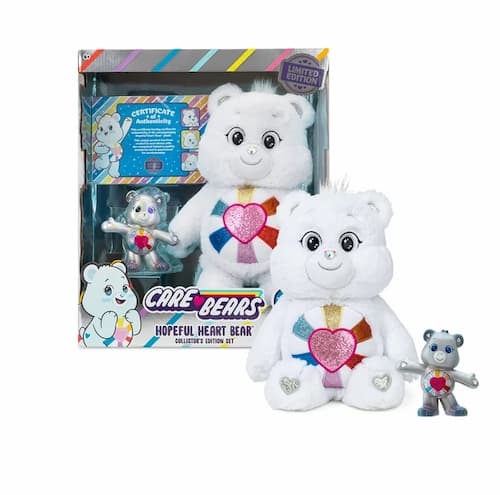 Care Bears 14" Hopeful Heart Bear and 5" Collectible Hopeful Heart Bear - Special Collector Limited Edition