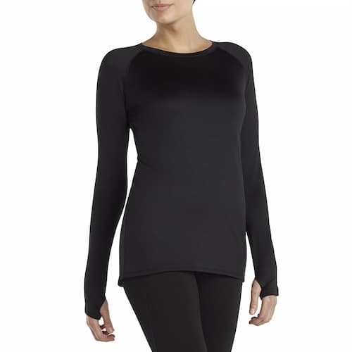 ClimateRight by Cuddl Duds Women's Plush Warmth Crew Neck Base Layer Top