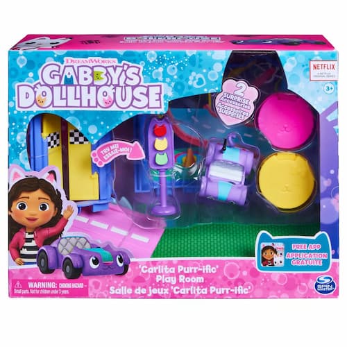 Gabby's Dollhouse Carlita Purr-ific Play Room with Carlita Toy Car
