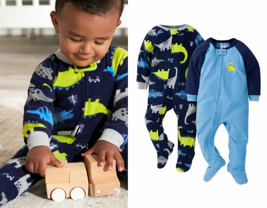 Gerber Boy's Microfleece Blanket Sleeper Pajamas 2-Packs