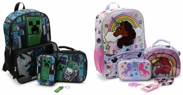 Kids 5-Piece Backpack and Lunch Tote Set as low as $10.15!