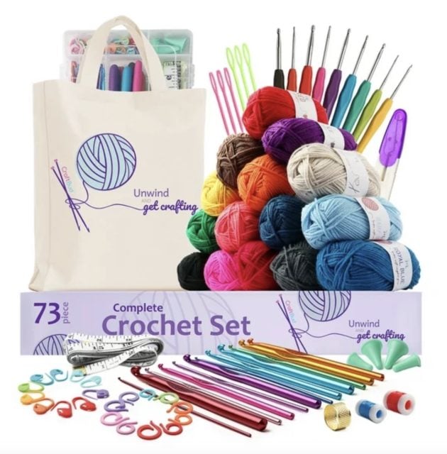 Craftbud 73 Piece Crochet Set Kit with Crochet Hooks Yarn Set