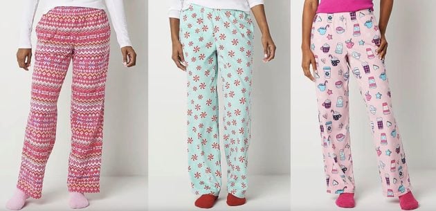 Sleep Chic Womens Pajama Fleece Pants With Socks