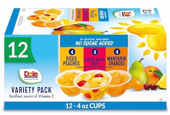Dole Fruit Bowls No Sugar Added Variety Pack