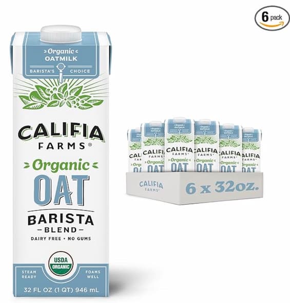 Califia Farms - Organic Oat Barista Blend, 32 oz (Pack of 6)