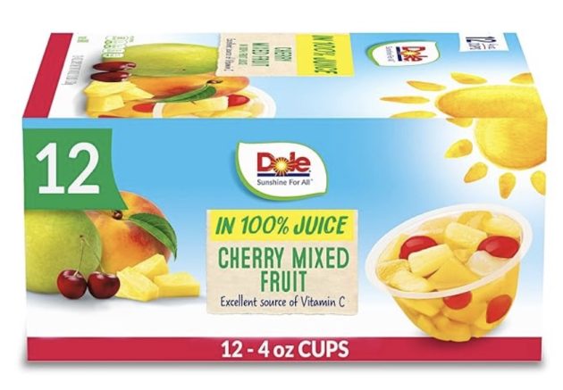 Dole Fruit Bowls Snacks Cherry Mixed Fruit in 100% Juice Snacks