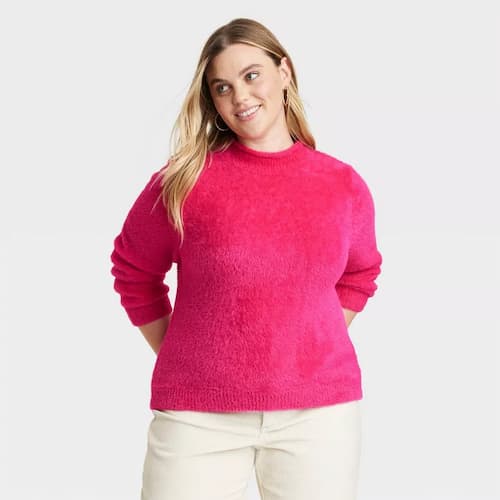 Universal Thread Women's Fuzzy Mock Turtleneck Pullover Sweater.jpg