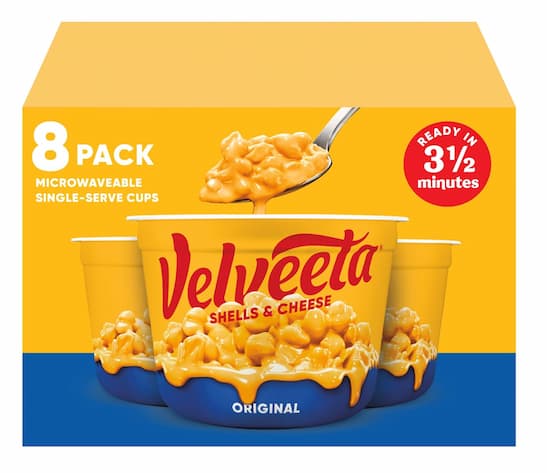 Velveeta Shells & Cheese Pasta, Single Serve Microwave Cups, 8-count for simply $6.77 shipped!