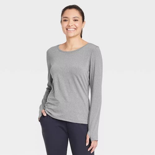 All in Motion Women's Essential Crewneck Long Sleeve T-Shirts