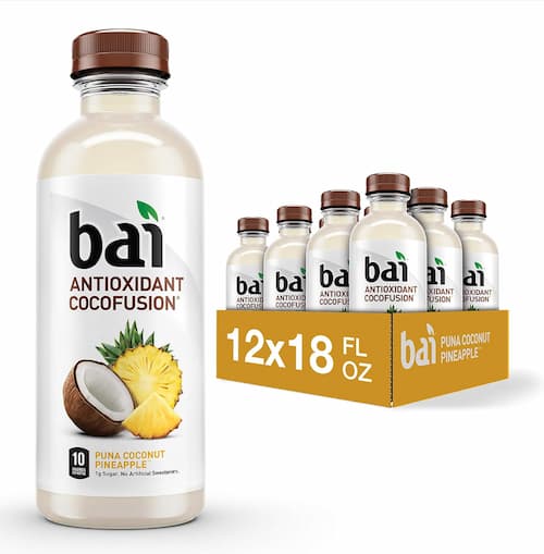 Bai Coconut Flavored Water, Puna Coconut Pineapple, Antioxidant Infused Drink, 18 Fluid Ounce Bottle (Pack of 12)