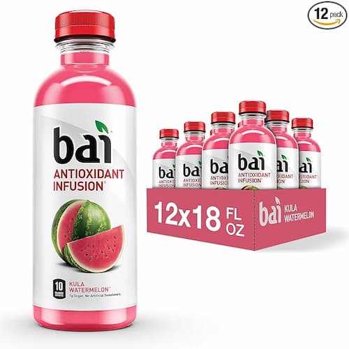 Bai Flavored Water, Kula Watermelon, Antioxidant Infused Drinks, 18 Fluid Ounce Bottle (Pack of 12)