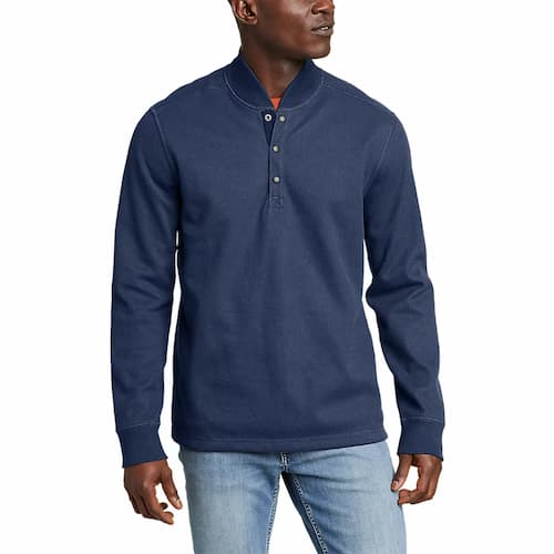Eddie Bauer Men's Faux Shearling-Lined Thermal Henley