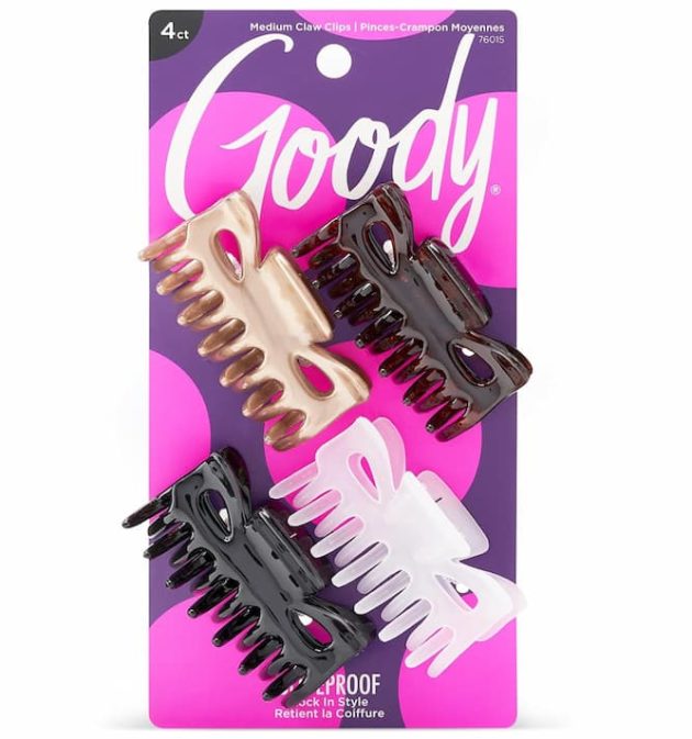 Goody Medium Hair Claw Clips, 4-pack for simply $2.84 shipped!