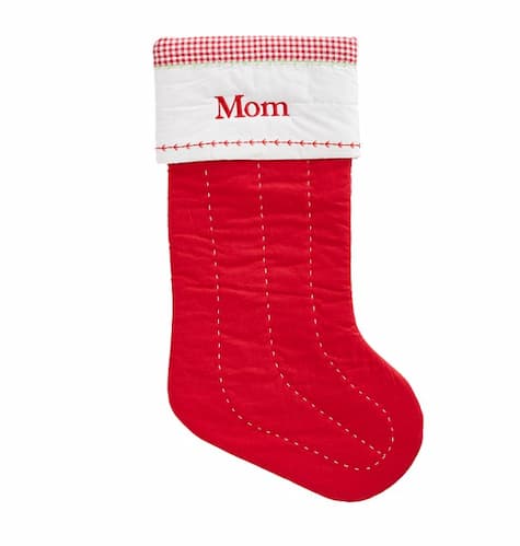 Quilted Solid Red Christmas Stocking