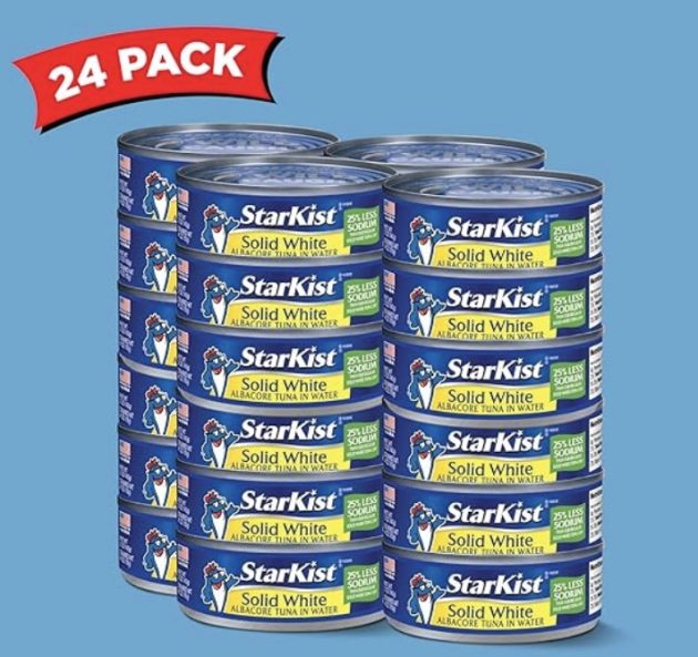 StarKist Solid White Albacore Tuna in Water 25% Less Sodium, 5 Oz, Pack of 24