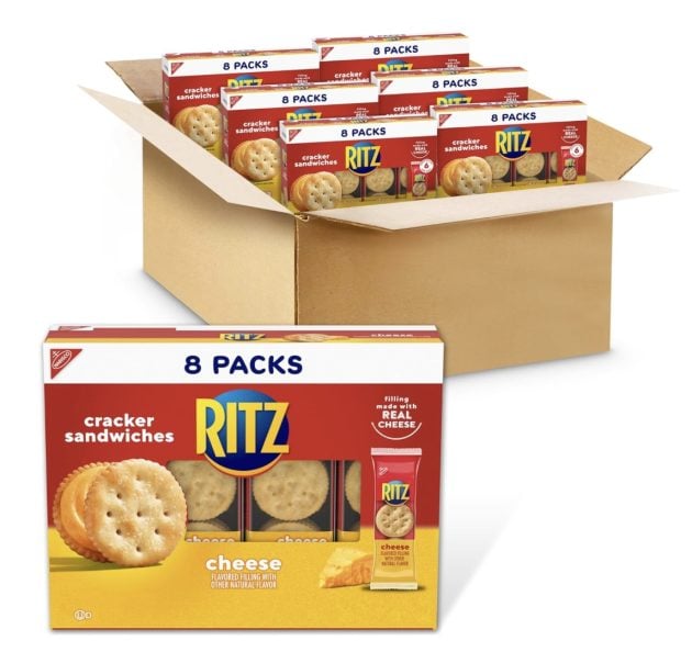 RITZ Cheese Sandwich Crackers, 48 Snack Packs (6 Boxes, 6 Crackers Per Pack)