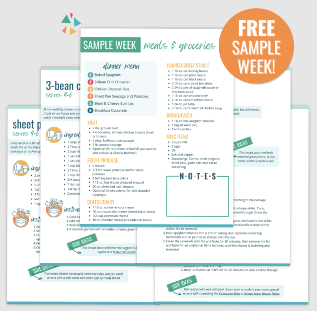 FREE Week of Menu Planning Fully Finished for You!