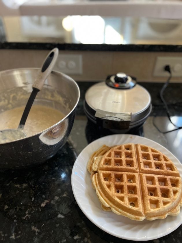making sourdough waffles