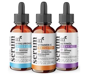 artnaturals Anti-Aging-Set with Vitamin-C Retinol and Hyaluronic-Acid - (3 x 1 Fl Oz / 30ml) Serum