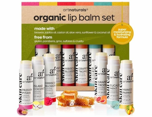ArtNaturals Organic Beeswax Lip Balm Gift Set