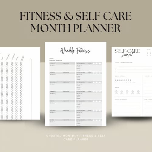 Free Printable Fitness & Self Care Month Tracker and Planner