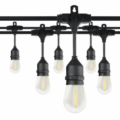 Honeywell 24-ft Plug-in Black String Lights with 8 LED Edison Bulbs