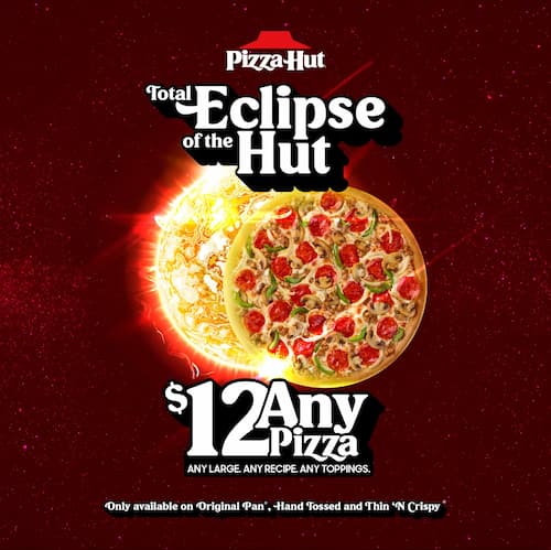 Pizza Hut Whole Eclipse Deal: $12 Giant Pizza on April eighth (As much as 10 Toppings!)
