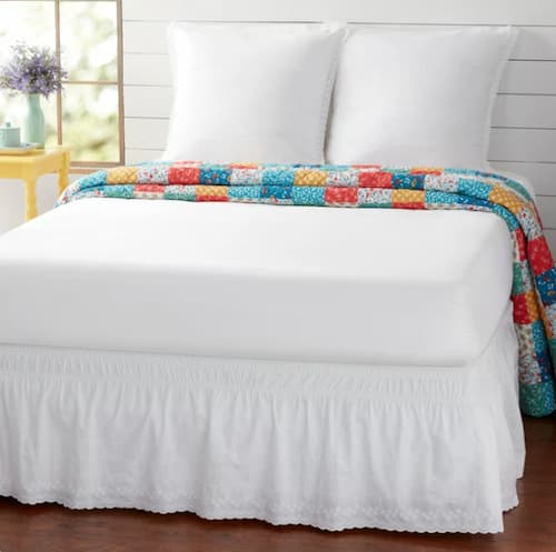 The Pioneer Woman White Cotton Eyelet 3-Piece Bedskirt and Sham Set