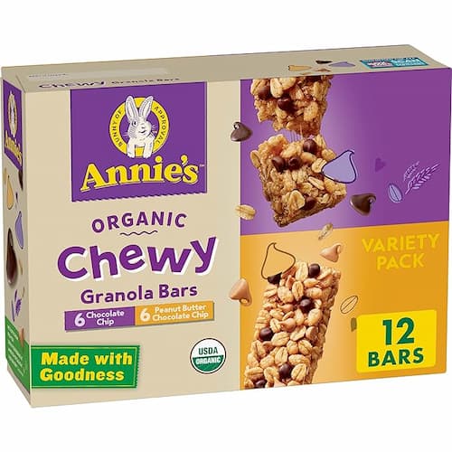 Annie's Organic Chewy Granola Bars, Peanut Butter Chocolate Chip, 12 ct