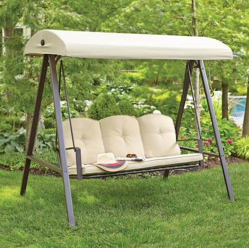 Cunningham 3-Person Metal Outdoor Patio Swing with Canopy