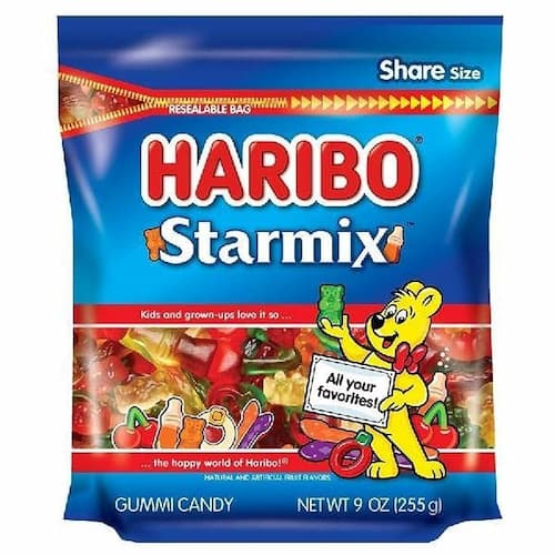 HARIBO Starmix Gummi Candy - 9 oz Reasealable Stand Up Bag