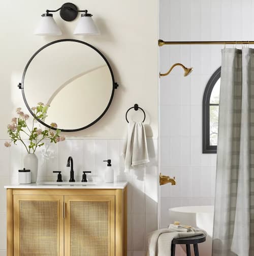 30" Round Bathroom Vanity Pivot Mirror