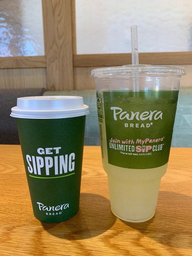 two Panera drinks