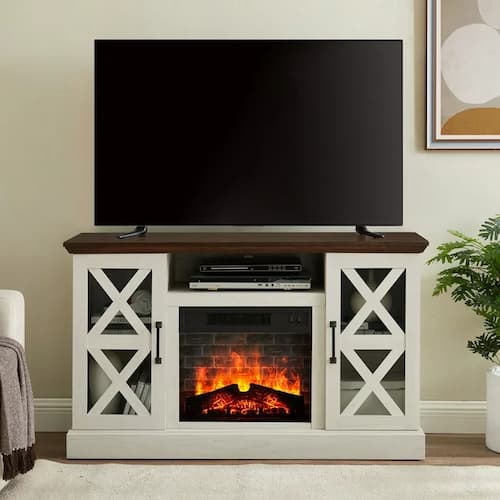 Mainstays Farmhouse Fireplace TV Stand