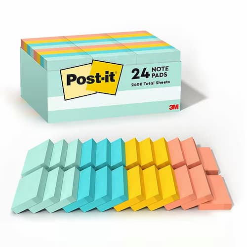 Post-it Notes Beachside Café Collection 100 Sheet/Pad 24-Pads